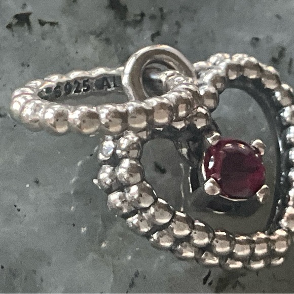 Pandora Beaded Heart Dangle Charm Blazing Red - Picture 4 of 6